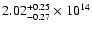 $\rm 2.02_{-0.27}^{+0.25} \times 10^{14}$