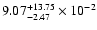 $\rm 9.07_{-2.47}^{+13.75} \times 10^{-2}$