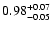 $\rm0.98_{-0.05}^{+0.07}$