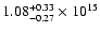 $\rm 1.08_{-0.27}^{+0.33} \times 10^{15}$