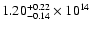 $\rm 1.20_{-0.14}^{+0.22} \times 10^{14}$