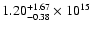 $\rm 1.20_{-0.38}^{+1.67} \times 10^{15}$