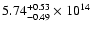 $\rm 5.74_{-0.49}^{+0.53} \times 10^{14}$
