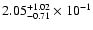 $\rm 2.05_{-0.71}^{+1.02} \times 10^{-1}$