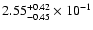 $\rm 2.55_{-0.45}^{+0.42} \times 10^{-1}$