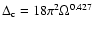$\Delta_{\rm c}=18\pi^2\Omega^{0.427}$