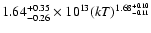 $1.64^{+0.35}_{-0.26}\times10^{13} (kT)^{1.68^{+0.10}_{-0.11}}$