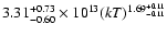 $3.31^{+0.73}_{-0.60}\times 10^{13}(kT)^{1.69^{+0.11}_{-0.11}}$