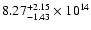 $\rm 8.27_{-1.43}^{+2.15} \times 10^{14}$