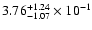 $\rm 3.76_{-1.07}^{+1.24} \times 10^{-1}$