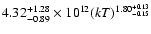 $4.32^{+1.28}_{-0.89}\times 10^{12}(kT)^{1.80^{+0.13}_{-0.15}}$