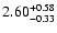 $\rm 2.60_{-0.33}^{+0.58}$