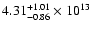 $\rm 4.31_{-0.86}^{+1.01} \times 10^{13}$
