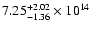$\rm 7.25_{-1.36}^{+2.02} \times 10^{14}$