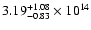 $\rm 3.19_{-0.83}^{+1.08} \times 10^{14}$