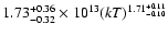 $1.73^{+0.36}_{-0.32}\times10^{13} (kT)^{1.71^{+0.11}_{-0.10}}$