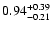 $\rm0.94_{-0.21}^{+0.39}$