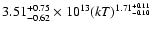 $3.51^{+0.75}_{-0.62}\times 10^{13}(kT)^{1.71^{+0.11}_{-0.10}}$