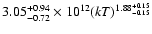 $3.05^{+0.94}_{-0.72}\times10^{12} (kT)^{1.88^{+0.15}_{-0.15}}$
