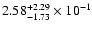$\rm 2.58_{-1.73}^{+2.29} \times 10^{-1}$