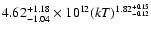 $4.62^{+1.18}_{-1.04}\times 10^{12}(kT)^{1.82^{+0.15}_{-0.12}}$