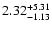 $\rm 2.32_{-1.13}^{+5.31}$