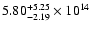 $\rm 5.80_{-2.19}^{+5.25} \times 10^{14}$