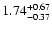 $\rm 1.74_{-0.37}^{+0.67}$