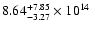 $\rm 8.64_{-3.27}^{+7.85} \times 10^{14}$