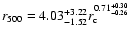 $r_{500}=4.03^{+3.22}_{-1.52}r_{\rm c}^{0.71^{+0.30}_{-0.26}}$