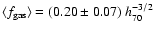 $\langle f_{\rm gas}\rangle = (0.20\pm 0.07)~h_{70}^{-3/2}$