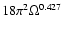 $18\pi ^2\Omega ^{0.427}$