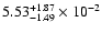 $\rm 5.53 _{-1.49 }^{+1.87 } \times 10^{-2 }$