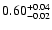 $\rm0.60 _{-0.02 }^{+0.04 }$