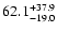 $\rm 62.1 _{-19.0 }^{+37.9 }$