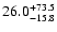 $\rm 26.0 _{-15.8 }^{+73.5 }$