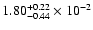 $\rm 1.80 _{-0.44 }^{+0.22 } \times 10^{-2 }$