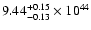 $\rm 9.44_{-0.13 }^{+0.15 }\times10^{44}$