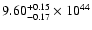 $\rm 9.60_{-0.17 }^{+0.15 }\times10^{44}$