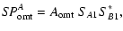 $\displaystyle S\!P_{\rm omt}^A = A_{\rm omt}\;S_{A1}S_{B1}^*,$