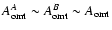 $A_{\rm omt}^A \sim A_{\rm omt}^B
\sim A_{\rm omt}$