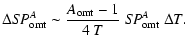 $\displaystyle %
\Delta S\!P_{\rm omt}^A \sim {A_{\rm omt}-1 \over 4~T}\;
S\!P_{\rm omt}^A\; \Delta T.$