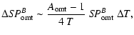 $\displaystyle %
\Delta S\!P_{\rm omt}^B \sim {A_{\rm omt}-1 \over 4~T}\;
S\!P_{\rm omt}^B\; \Delta T,$