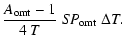 $\displaystyle {A_{\rm omt}-1 \over 4~T}\;
S\!P_{\rm omt}\; \Delta T.$
