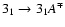$3_{1}\to3_{1}A^{\mp}$