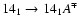 $14_{1}\to14_{1}A^{\mp}$
