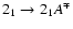 $2_{1}\to2_{1}A^{\mp}$