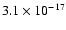 $3.1 \times 10^{-17}$