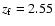 $z_{\rm f} = 2.55$