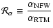 $\displaystyle {\cal{R}}_{\alpha} \equiv \frac{\alpha_{{\rm NFW}}}{\alpha_{{\rm RTM}}}$